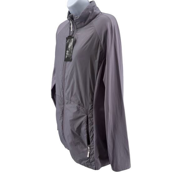 Kyodan Purple Zip Up Active Jacket Womens XXL Mock Neck Wind Resistant Softshell - Picture 4 of 8